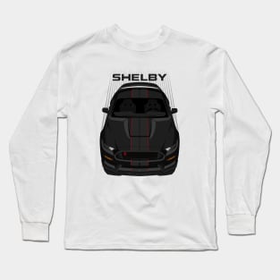 Ford Mustang Shelby GT350R 2015 - 2020 - Black - Black Stripes Long Sleeve T-Shirt